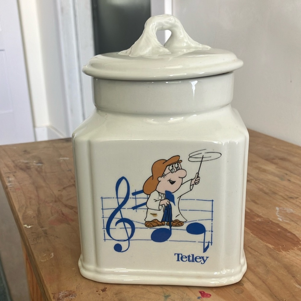 Tetley musical tea jar.